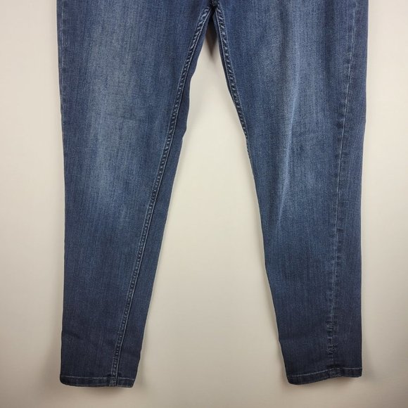 Dish Denim Jeans Women W33 L28 Blue High Rise Skinny Medium Wash Stretch Zip - Picture 2 of 16